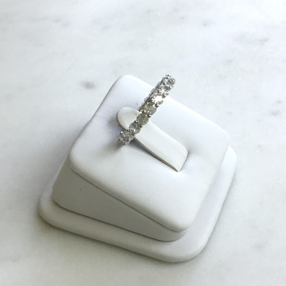 Sterling Round Cubic Zirconia Eternity Ring - Picture 16 of 16